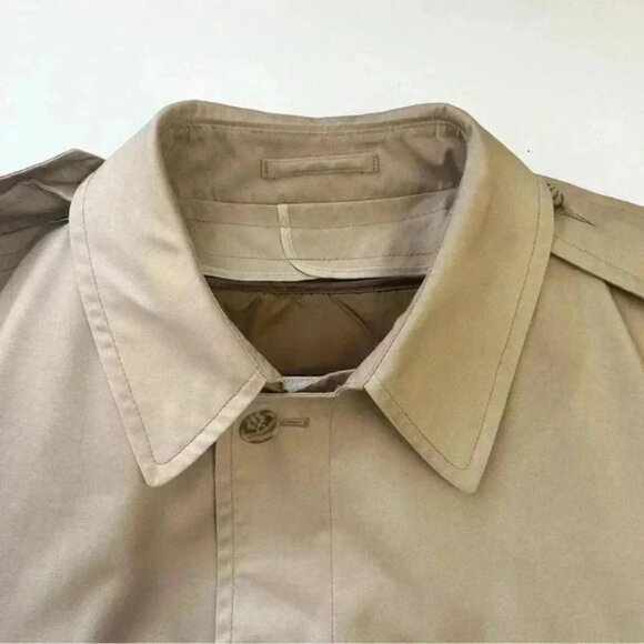 Vintage London Fog Maincoats Trench Coat Insulated Rain Topper Tan Beige 42Short - Picture 12 of 16